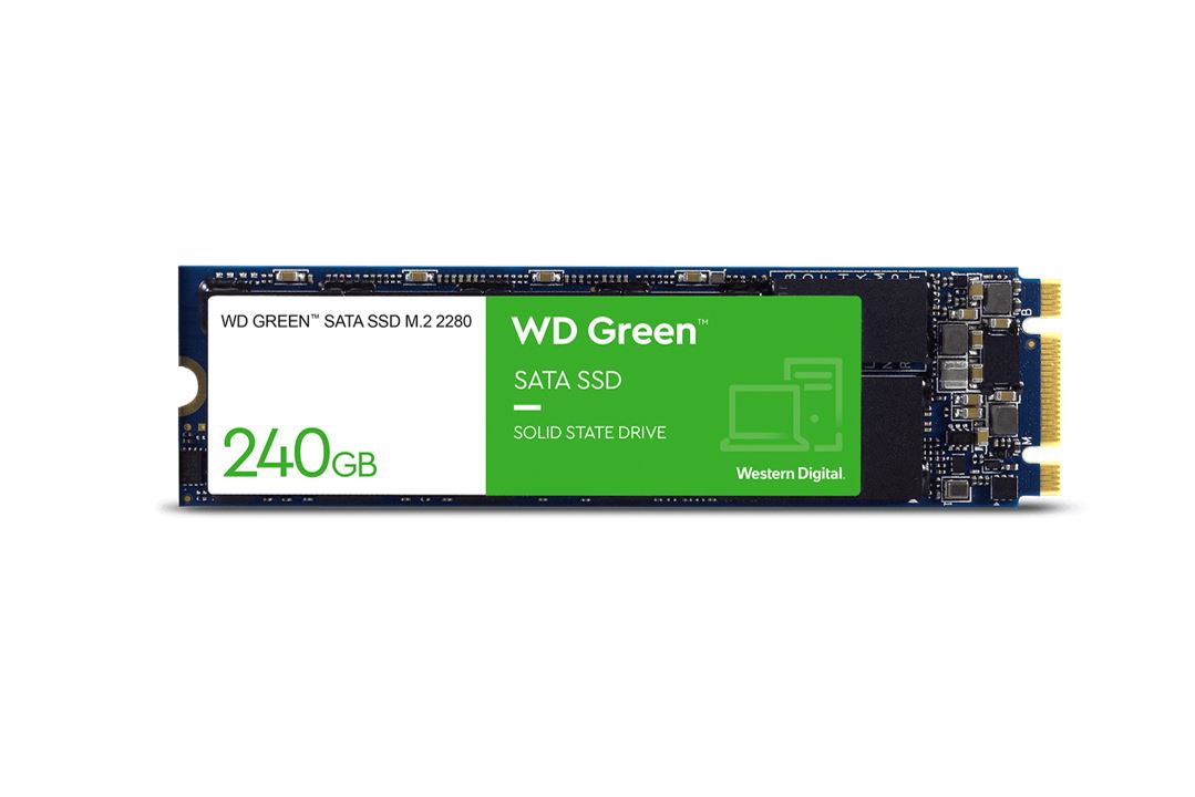 Western Digital WD Green 240GB M.2 2280 SATA SSD - 545MB/s Read, 430MB/s Write, 80TBW Endurance, 3D NAND, 3-Year Warranty