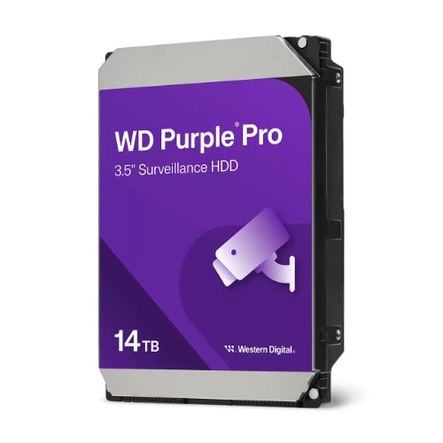 Western Digital WD Purple Pro 14TB 3.5-inch Surveillance Hard Drive SATA 6Gb/s 7200RPM with AllFrame AI Technology for 24/7 Video Recording