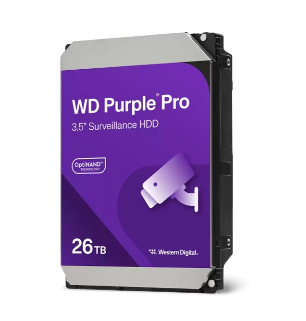 Western Digital WD Purple Pro 26TB 3.5" SATA Surveillance HDD 7200RPM 512MB Cache with 5-Year Warranty