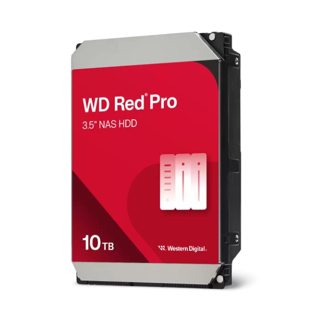 Western Digital WD Red Pro 10TB NAS HDD 3.5-Inch SATA 7200RPM 512MB Cache CMR Hard Drive with 5-Year Warranty