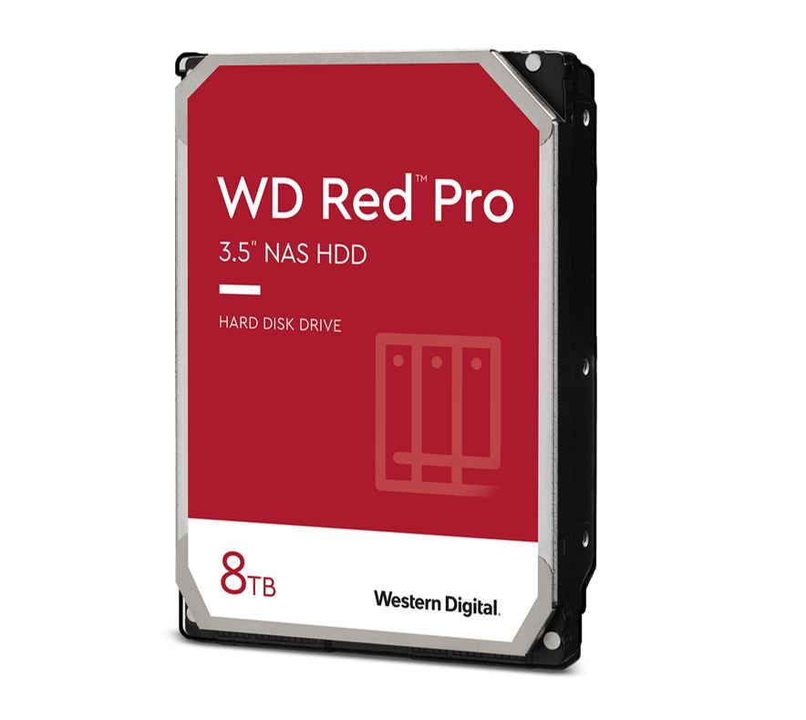 Western Digital WD Red Pro 8TB 3.5" NAS HDD SATA3 7200RPM 256MB Cache - High-Performance CMR NAS Drive for 24x7 RAID Systems with NASware 3.0