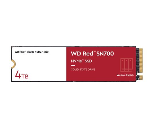 Western Digital WD Red SN700 4TB NVMe NAS SSD M.2 2280 PCIe Gen3 x4 3400MB/s Read 3100MB/s Write 5100TBW Endurance 5-Year Warranty