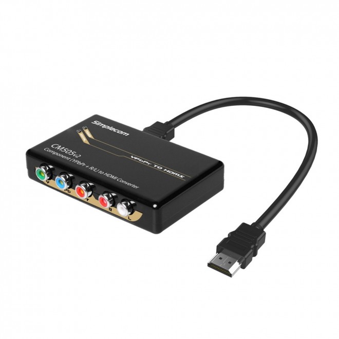 Simplecom CM505v2 Component (YPbPr + Stereo R/L) to HDMI Converter - Full HD 1080p USB Powered Video Adapter