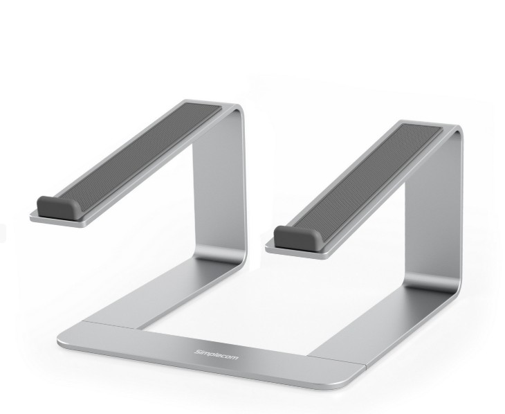 Simplecom CL510S Ergonomic Aluminium Laptop Riser Stand with Anti-Slip Pads, Elevates Screen 15cm for MacBook & 10-17 Inch Laptops