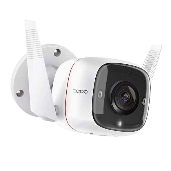 TP-Link TC65 Outdoor Security Wi-Fi Camera 3MP Ultra HD, Wired/Wireless, Night Vision 98ft, Two-Way Audio, Motion Detection & Voice Control