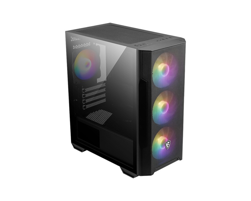 MSI MAG FORGE M100R Micro ATX Gaming PC Case with ARGB Fans, Tempered Glass, USB 3.2, Supports 300mm GPU & 160mm CPU Cooler