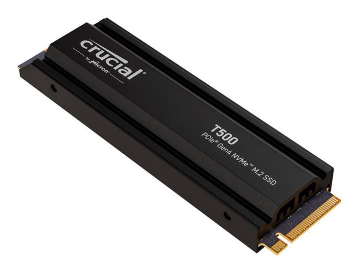 Crucial T500 4TB Gen4 NVMe M.2 SSD with Heatsink – 7400/7000 MB/s R/W, 2400TBW Endurance, 5-Year Warranty, PS5 Compatible