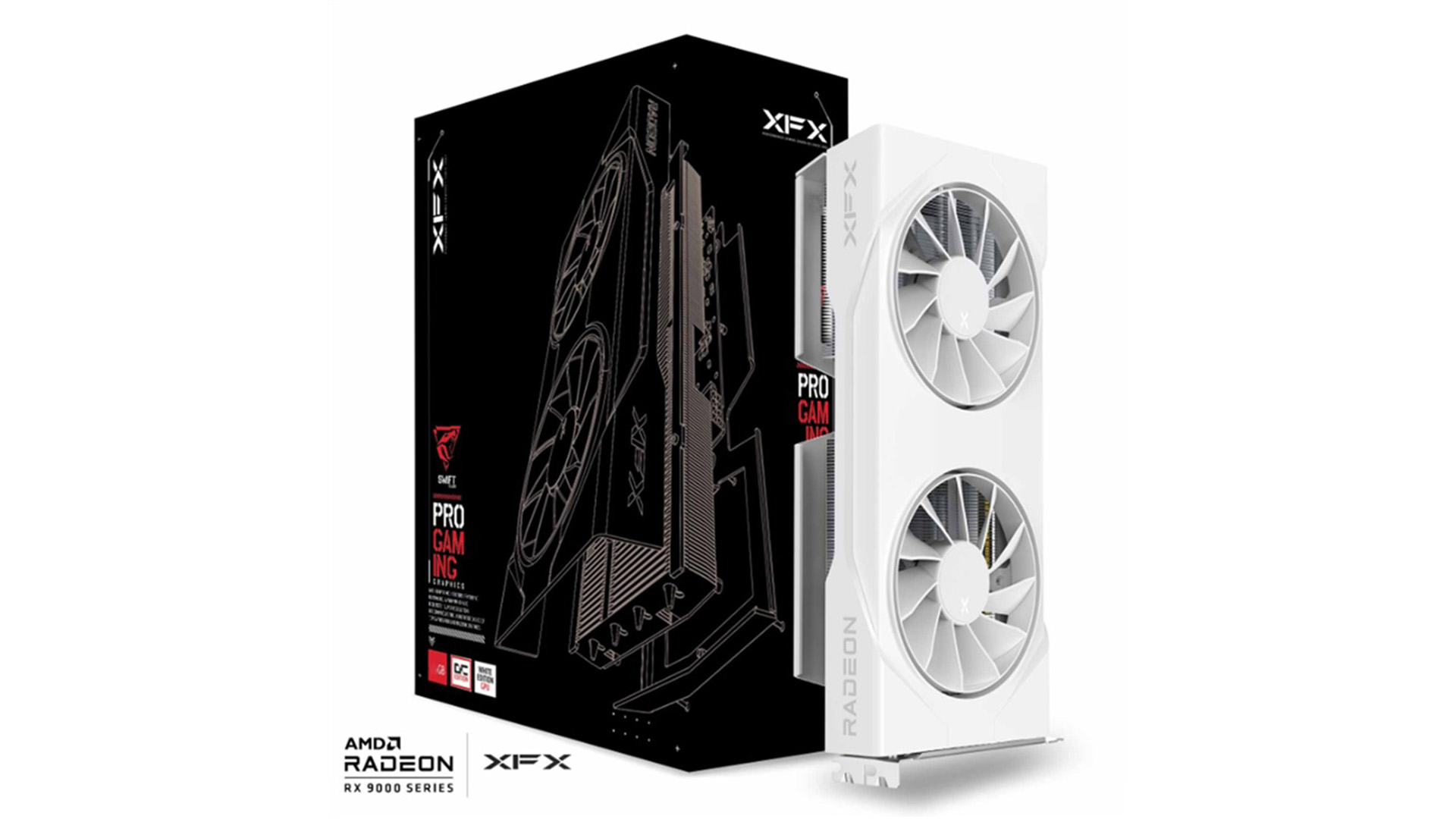 XFX Swift AMD Radeon RX 9060XT OC White Gaming Edition 16GB GDDR6 PCIe 5.0 Graphics Card - 1x HDMI, 2x DisplayPort