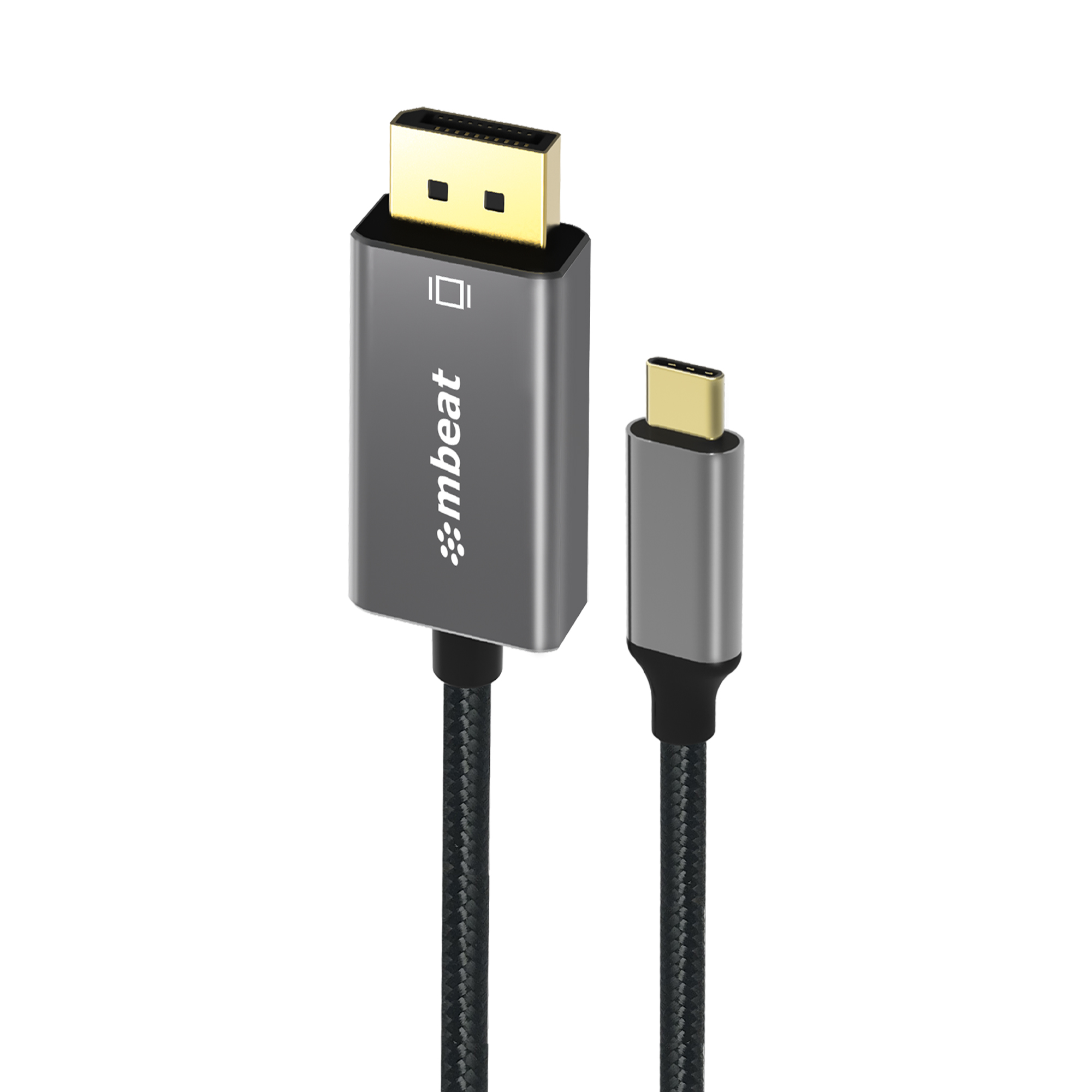 mbeat Tough Link 1.8m 4K USB-C to DisplayPort Cable - 4K@60Hz, Gold Plated, Aluminium, Nylon Braided, USB 3.1 Gen 1 Compatible