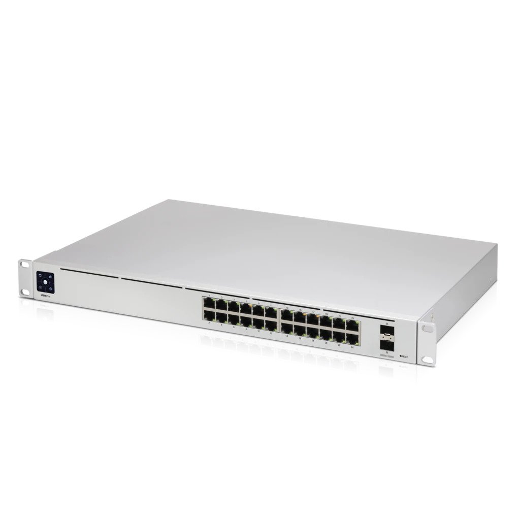 Ubiquiti UniFi Pro 24-Port Layer 3 Managed Switch with 24 Gigabit RJ45 Ports & 2x 10G SFP+ Uplinks - Silent Cooling, Touchscreen LCM