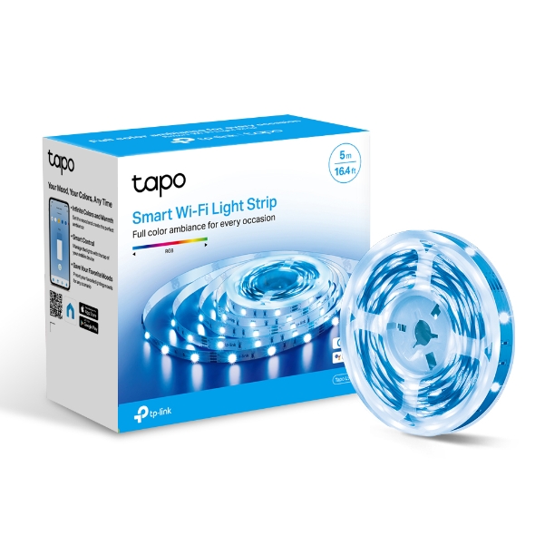 TP-Link Tapo L900-5 5m Smart Wi-Fi LED Light Strip with Voice Control, Flexible Length, 3M Adhesive, No Hub Required, Energy Saving