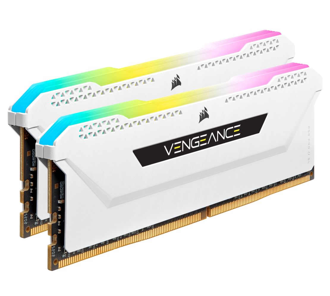 Corsair Vengeance RGB PRO SL 32GB (2x16GB) DDR4 3600MHz C18 White Heatspreader Gaming RAM with RGB Lighting