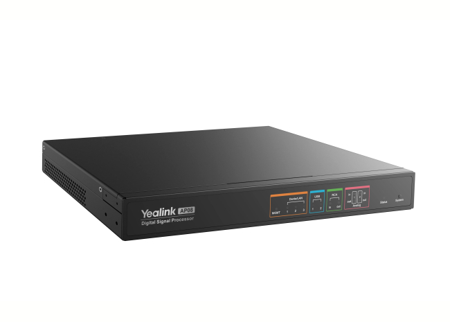 Yealink AP08 Dante Digital Signal Processor - 16x16 Channel Rack Mount DSP with Advanced AEC, AI Noise Cancellation & PoE+ Support