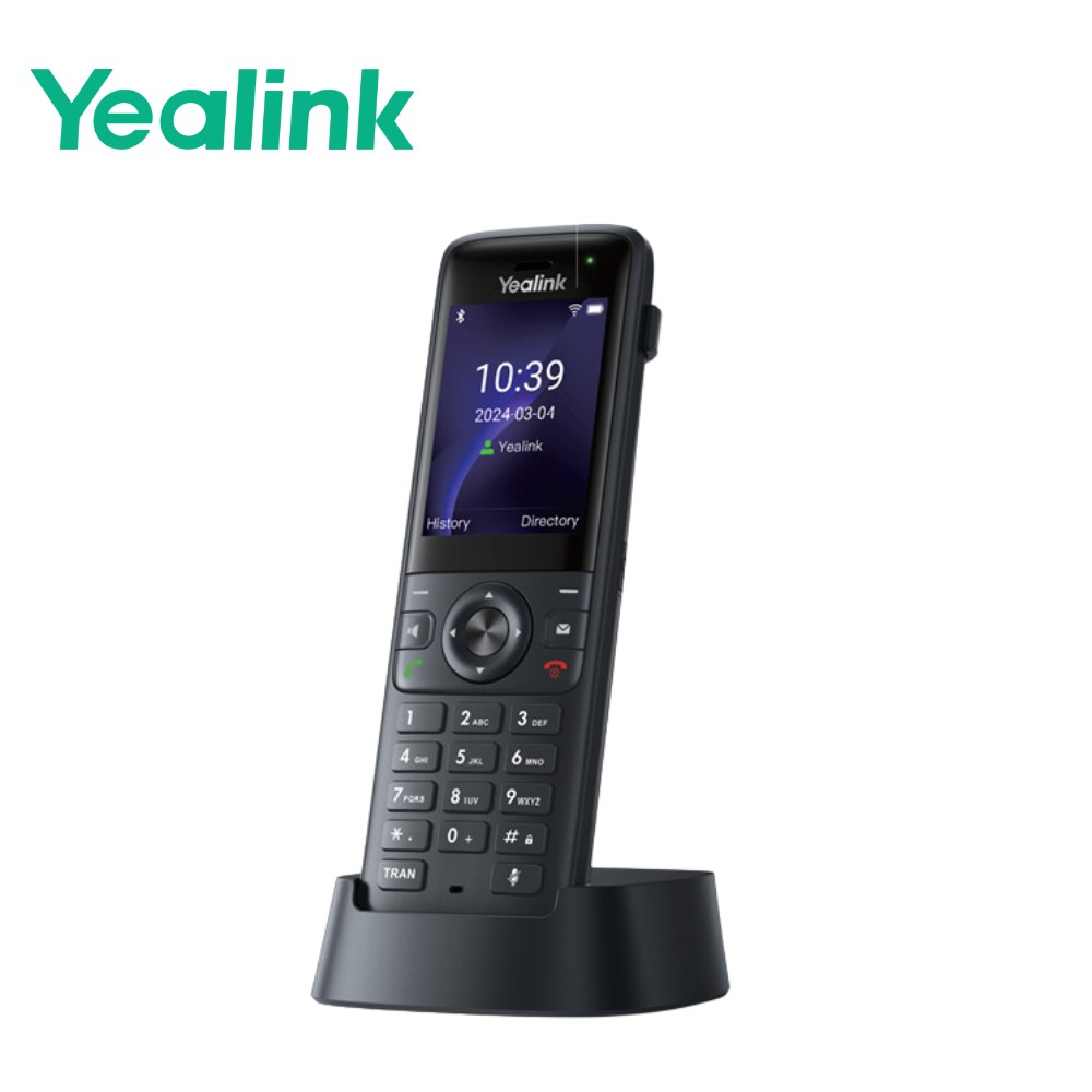 Yealink AX83H Handheld Wi-Fi 6 IP Phone with Bluetooth 5.0, HD Audio, Noise Cancellation, QuickCharge, 3.5mm Headset Jack & Belt Clip