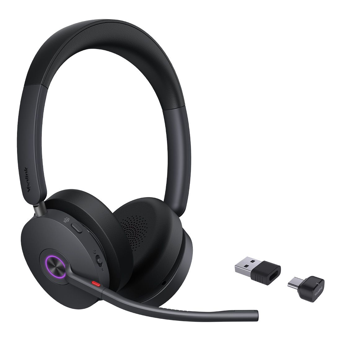 Yealink BH74 Bluetooth Wireless Headset for Microsoft Teams with ANC, 6 Mic Acoustic Shield, 32-Hour Talk Time, USB-C/A Dongle, 50m Range