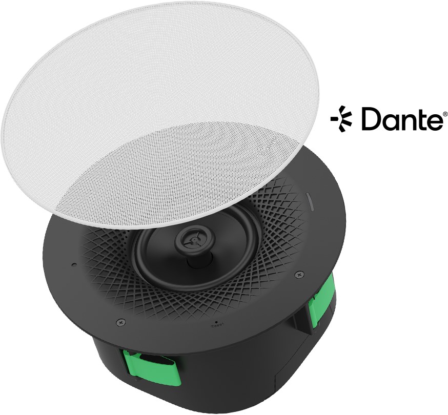 Yealink CS10-D 2-Way Coaxial Dante Ceiling Speaker with PoE, High Sensitivity & Magnetic Suction Mesh Cover