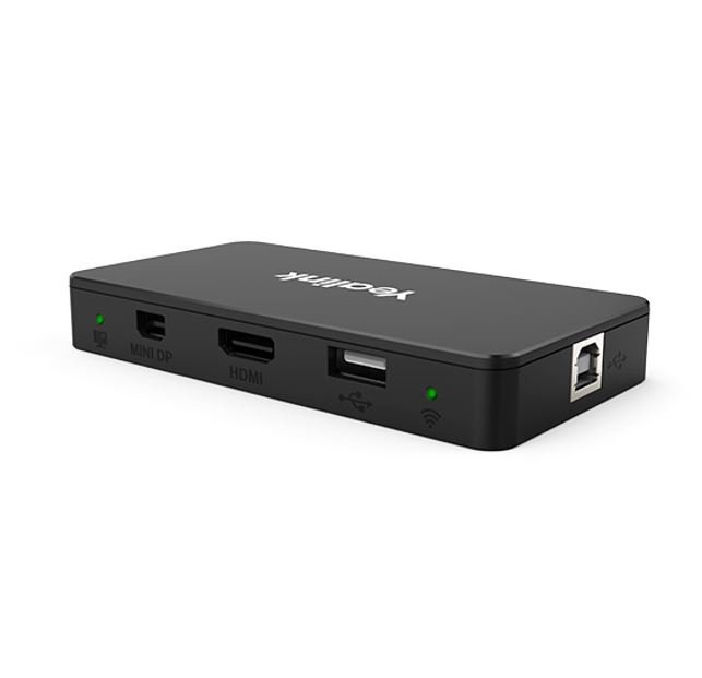 Yealink MShare Content Sharing Adapter - 1080P/30FPS Wired Screen Sharing with HDMI & Mini-DisplayPort, USB Ports, Built-in 2.4/5GHz Wi-Fi AP, Includes 1.2m HDMI and Mini-DP Cables