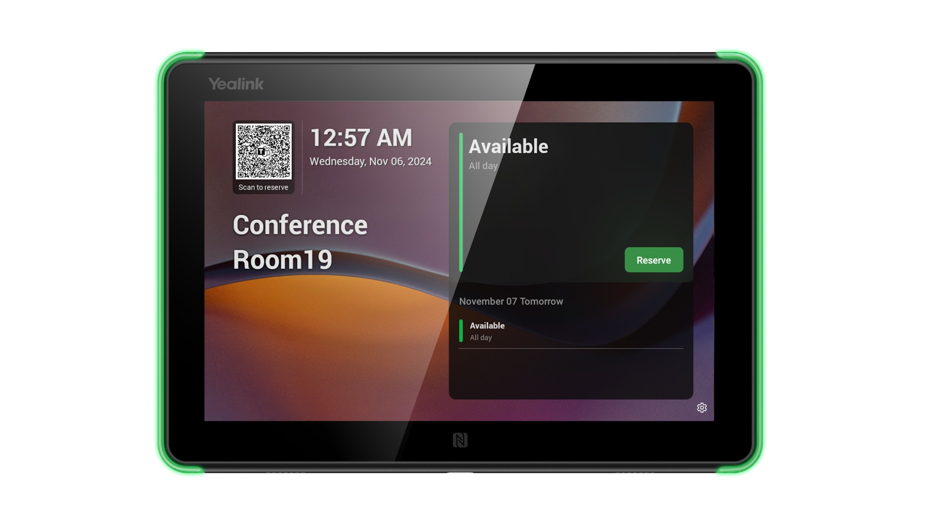 Yealink RoomPanel E2 8-inch Android 13 Meeting Room Scheduling Panel with Wi-Fi 5, Bluetooth 5.0, NFC/RFID, PoE, Full-RGB LED, Tilt & Flush Mount Kit