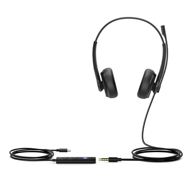 Yealink UH34 SE Dual USB-C Wired Headset with Noise Cancelling Microphone, Teams Certified, Ultra-Lightweight, USB-C & 3.5mm Jack