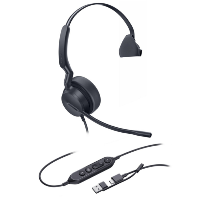 Yealink UH42 Mono Teams USB-C/A Wired Headset with Noise-Canceling Mic, Leather Ear Cushions, and Inline Teams Controller