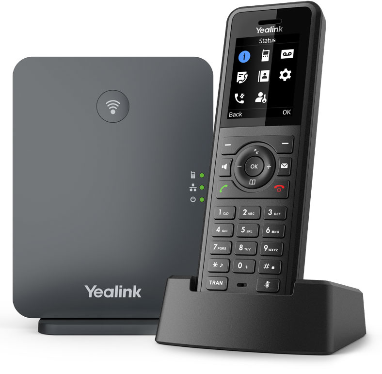 Yealink W77P IP DECT Phone System with Rugged W57R Handset & W70B Base Station - Up to 20 Calls, Noise Cancellation, IP54 Rated