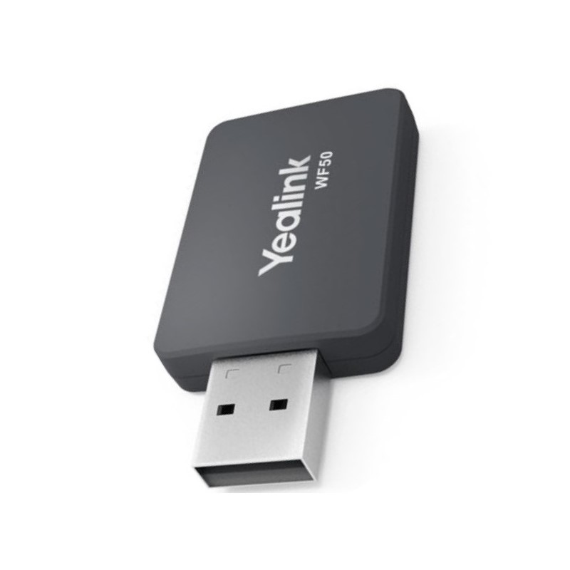 Yealink WF50 V1 Dual Band WiFi USB Dongle for SIP-T42U/T43U/T46U/T48U/T53 IP Phones – High Speed 2.4/5 GHz Wireless Connectivity, WPA2 Security