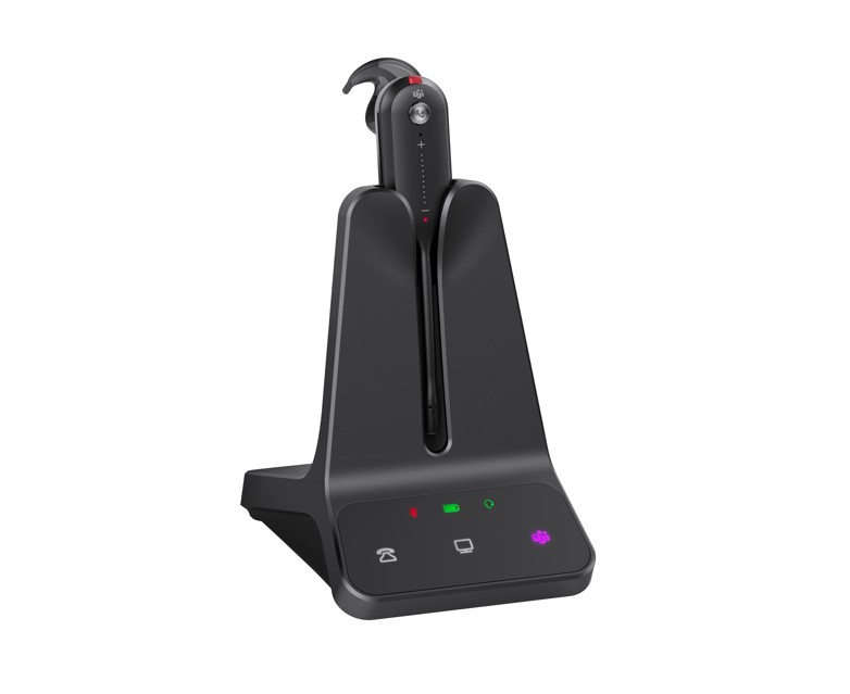 Yealink WH63 E2 Convertible DECT Wireless Teams Headset with 8-Hour Talk Time, 185m Range & Dual Noise-Cancelling Microphones