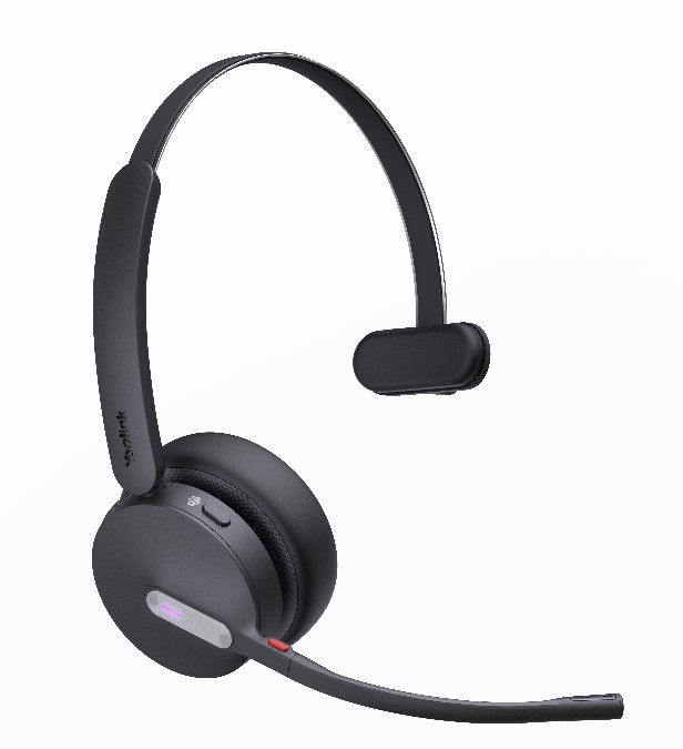 Yealink WH64 Hybrid Mono Teams DECT & Bluetooth Wireless Headset with 3-Mic Noise Cancellation, Busylight, and Dongle WDD60