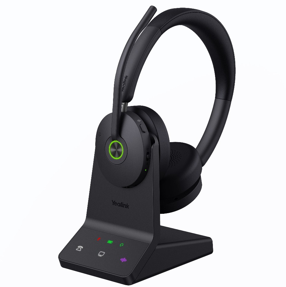Yealink WH68 Dual UC DECT & Bluetooth Wireless Headset with 4-Mic Hybrid ANC, Acoustic Shield Tech, 32-Hour Bluetooth Talk Time