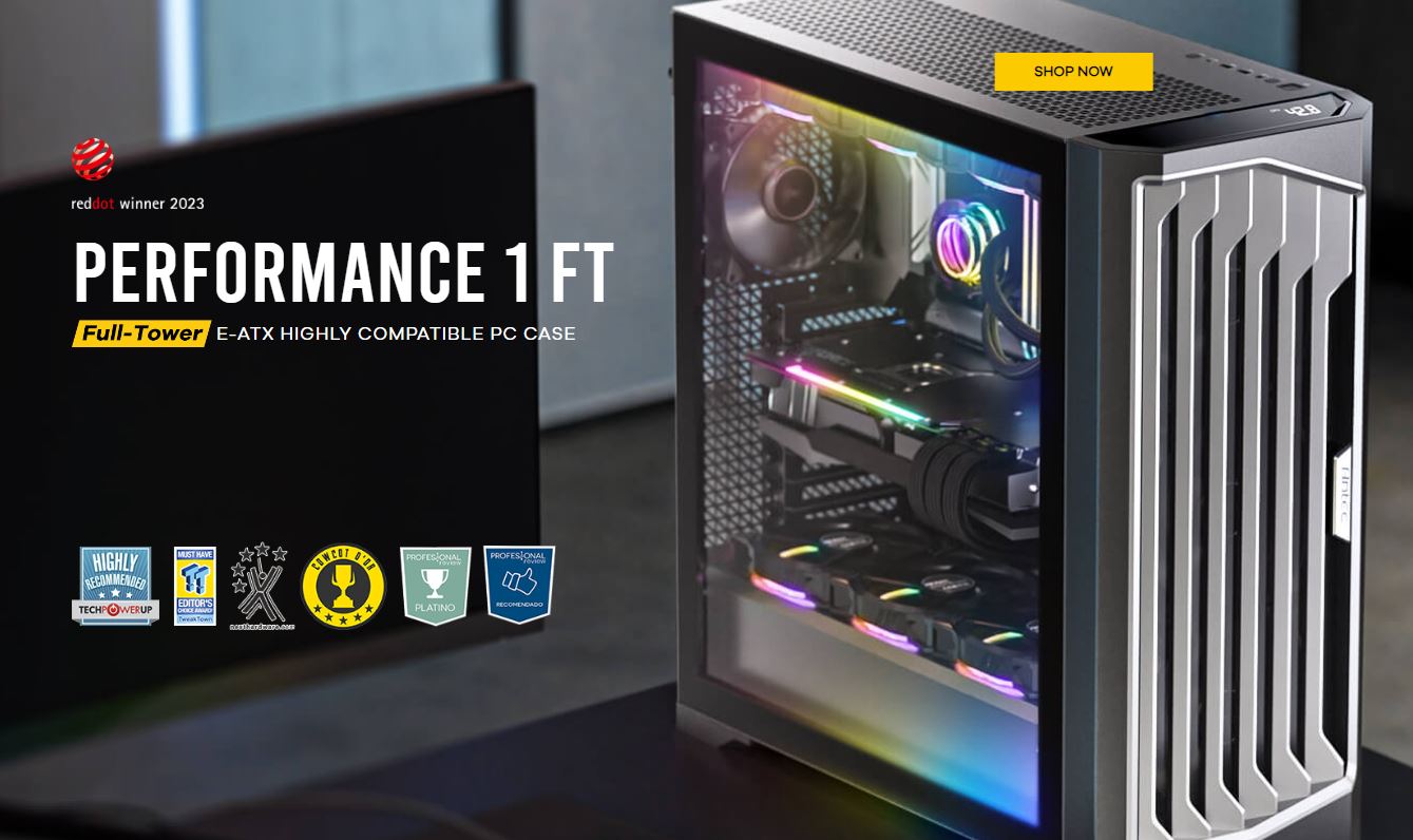 Antec Performance 1 FT ARGB E-ATX Full Tower Gaming Case with Temperature Display, USB-C, 4x ARGB Fans & Tempered Glass