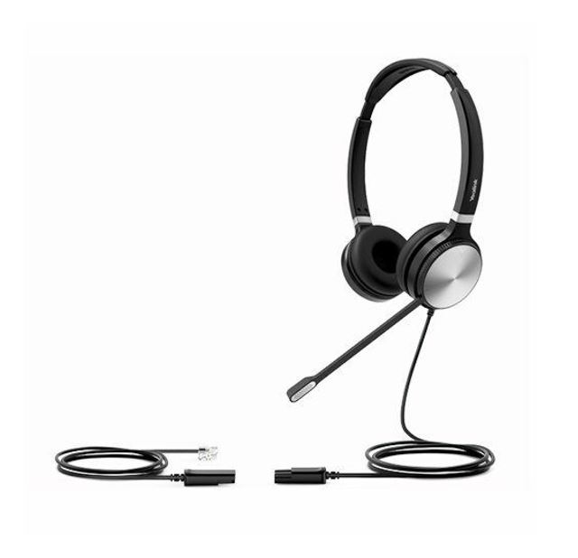 Yealink YHS36 Dual Wideband Headset with Noise-Canceling Microphone, RJ9 Connection, and Leather Ear Cushions for IP Phones