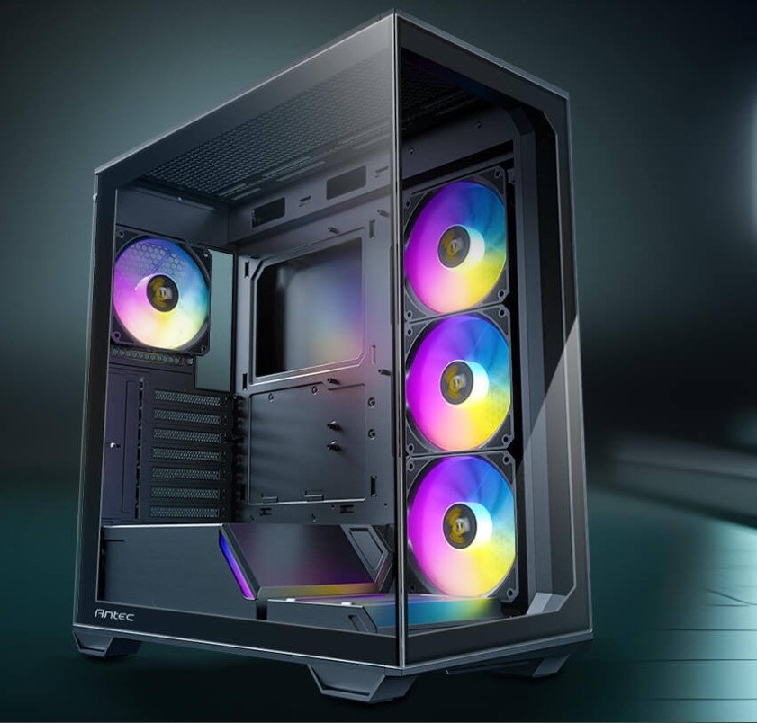 Antec C3 ARGB Black Mid Tower Gaming PC Case with 270° Tempered Glass, 4x ARGB PWM Fans, USB-C 3.2 Gen 2, Supports ATX/Micro-ATX/ITX, GPU 415mm
