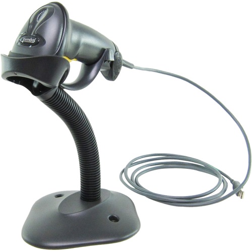Zebra LS2208 Handheld 1D Laser Barcode Scanner with USB Cable & Intellistand - Durable, High Performance, Ergonomic