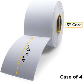 Zebra Z-Perform 2000T Thermal Transfer Labels 4x6 Inch - Bright White Coated Paper, 1000 Labels per Roll (Part 10000281)