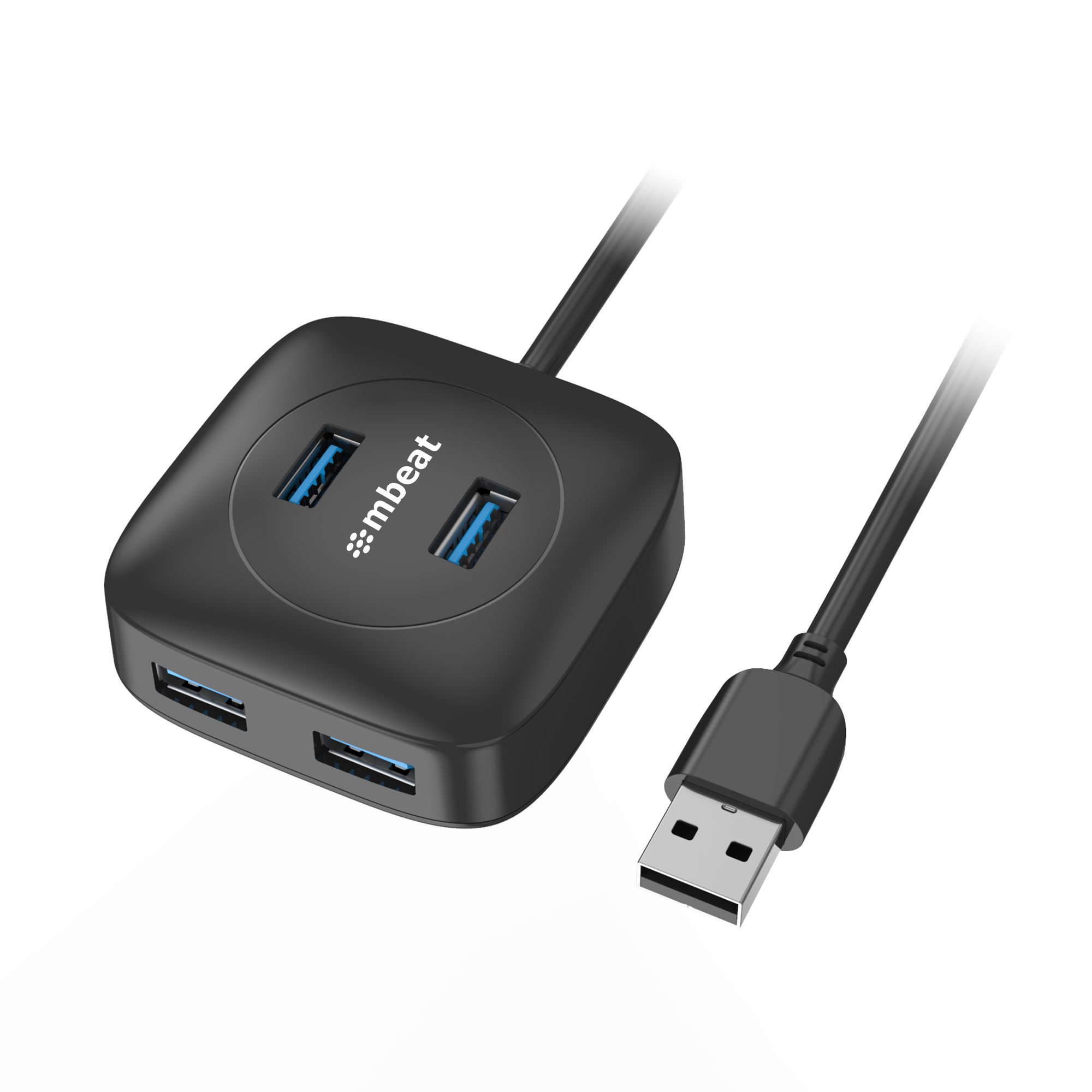 mbeat® 4-Port USB 3.0 Hub - High-Speed 5Gbps Data Transfer, USB 2.0/3.0 Compatible, Portable with 50cm Cable