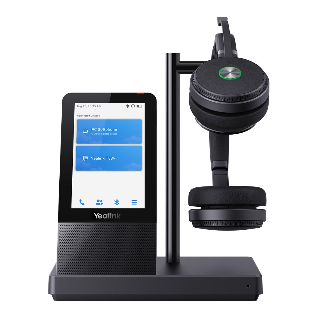 Yealink WH66 Dual UC DECT Wireless Headset with 4" Touchscreen Workstation Base, Noise Cancelling, HD Voice, Adjustable Boom, Teams & Zoom Certified