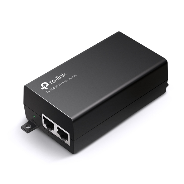 TP-Link TL-POE160S Omada PoE+ Injector – 2 Gigabit Ports, IEEE 802.3af/at, 30W Power, Integrated Power Supply, Wall-Mountable, Plug & Play